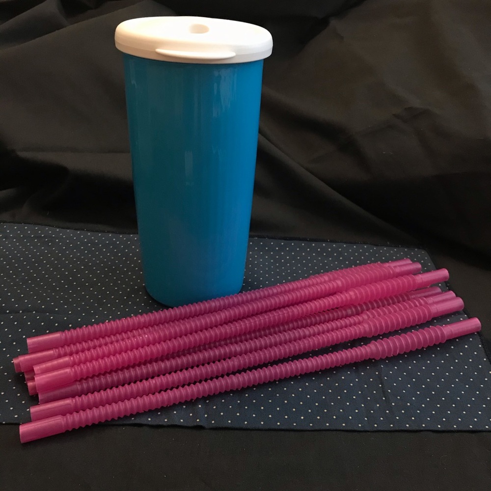 New Tupperware Insulated Tumbler Cup w/ 10 straws